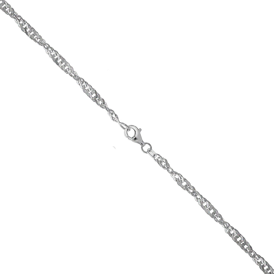 Collier 925/- Sterling Silber weiss Singapurkette