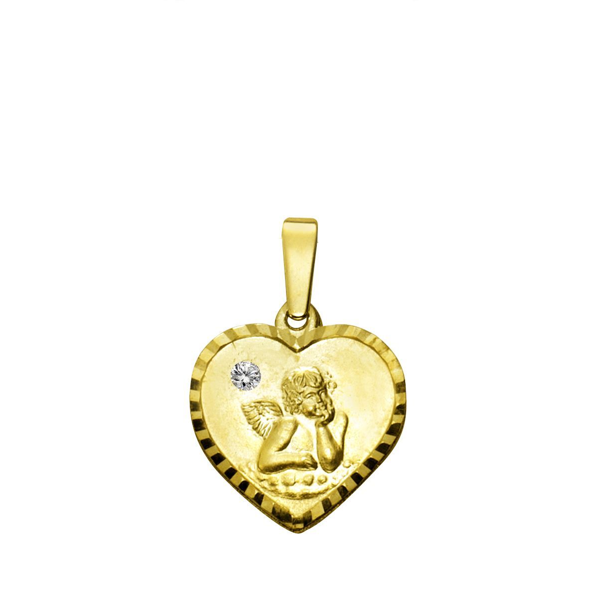 Anhänger 333/- Gelbgold 1 Kristall weiß