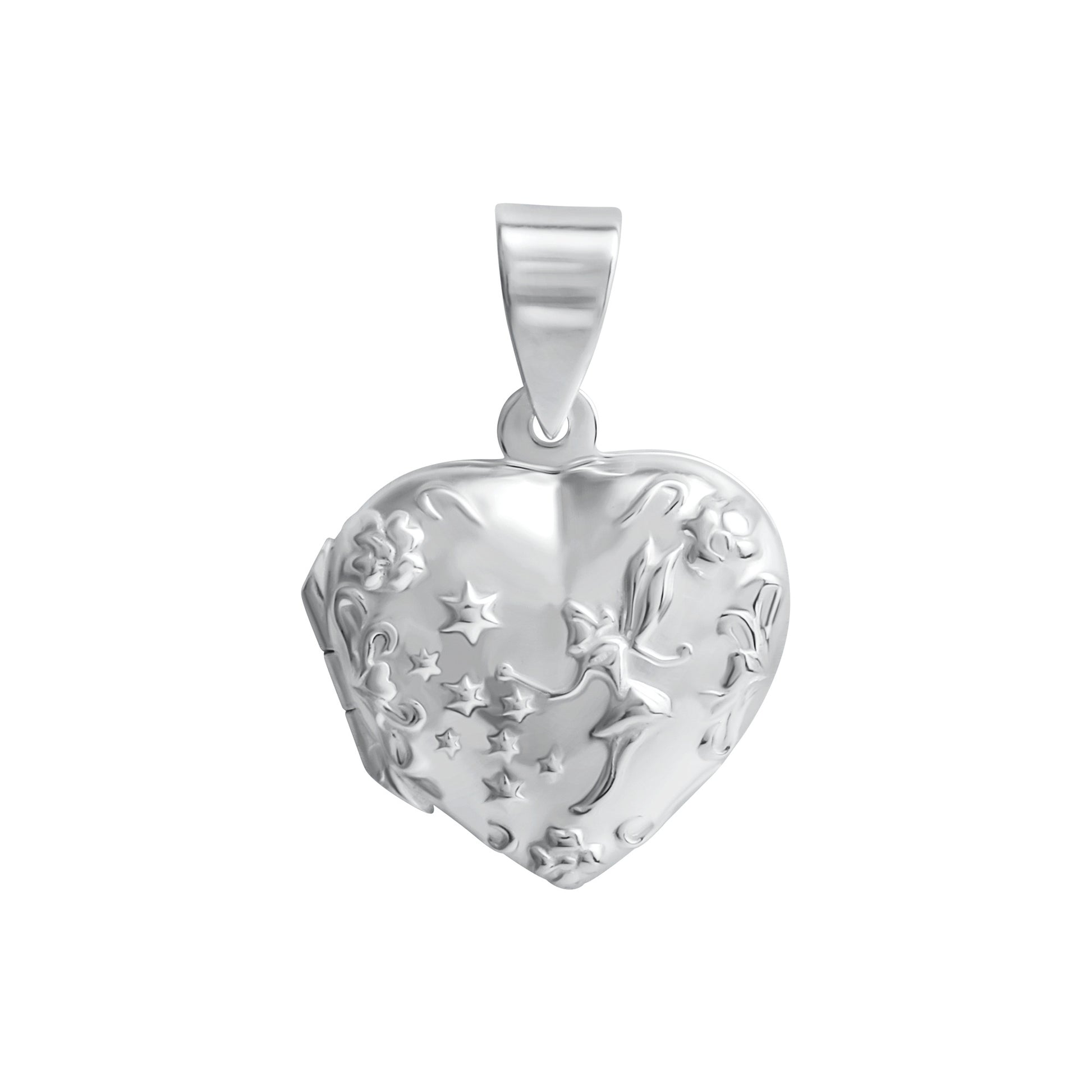 Anhänger 925/- Sterling Silber weiß Medaillon Herz