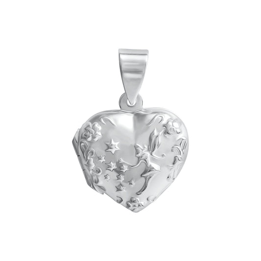 Anhänger 925/- Sterling Silber weiß Medaillon Herz