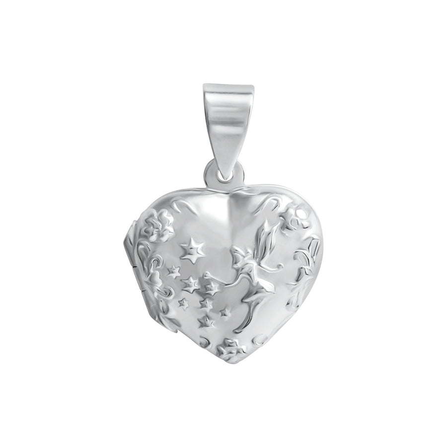 Anhänger 925/- Sterling Silber weiß Medaillon Herz