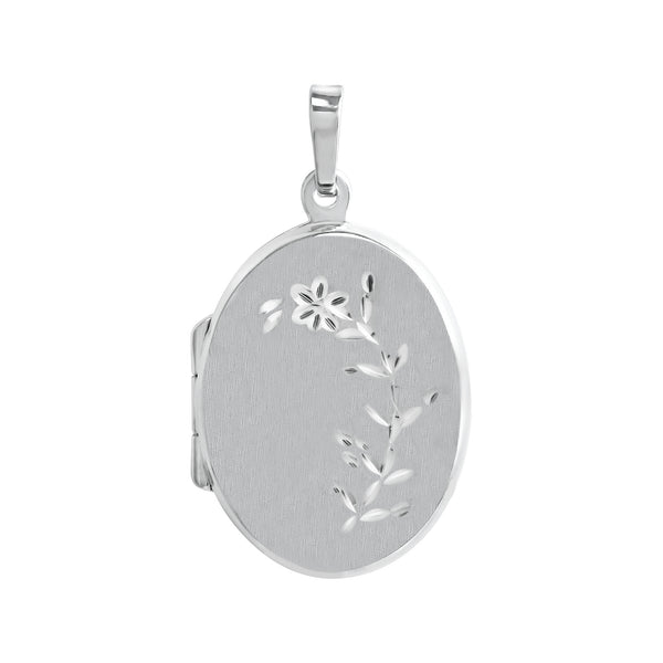 Medaillon 925/- Sterling Silber rhodiniert oval