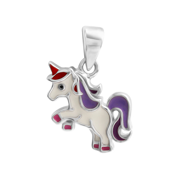 Anhänger 925/- Sterling Silber rhodiniert Einhorn