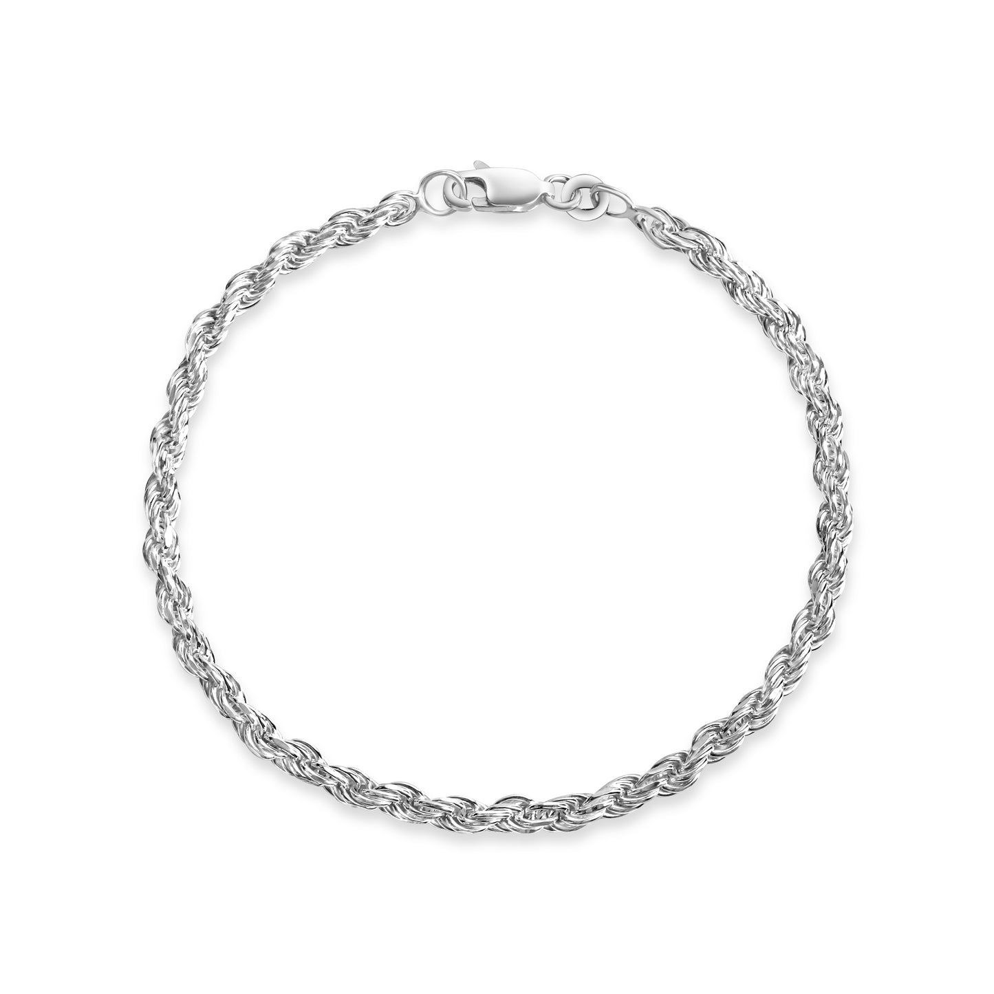 Armband 925/- Sterling Silber Kordel 21 cm