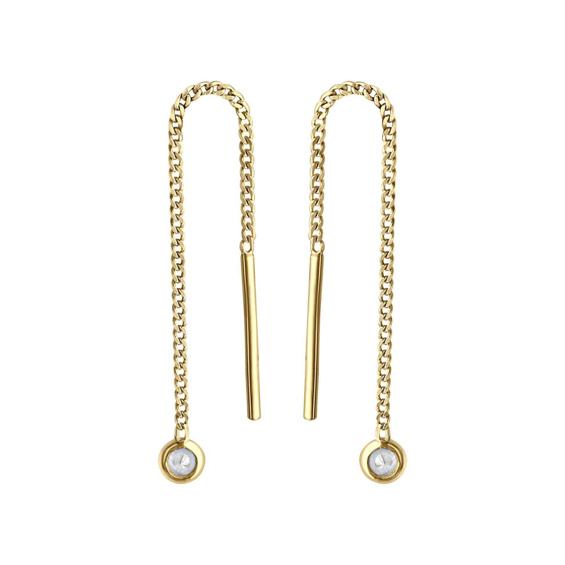 Durchzieh-Ohrringe 333/- Gelbgold Zirkonia