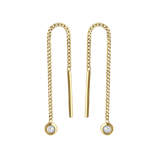 Durchzieh-Ohrringe 333/- Gelbgold Zirkonia