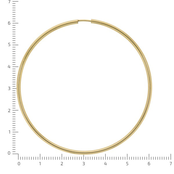 Hoop earrings 333/- yellow gold shiny 60 mm