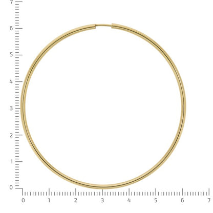 Hoop earrings 333/- yellow gold shiny 60 mm