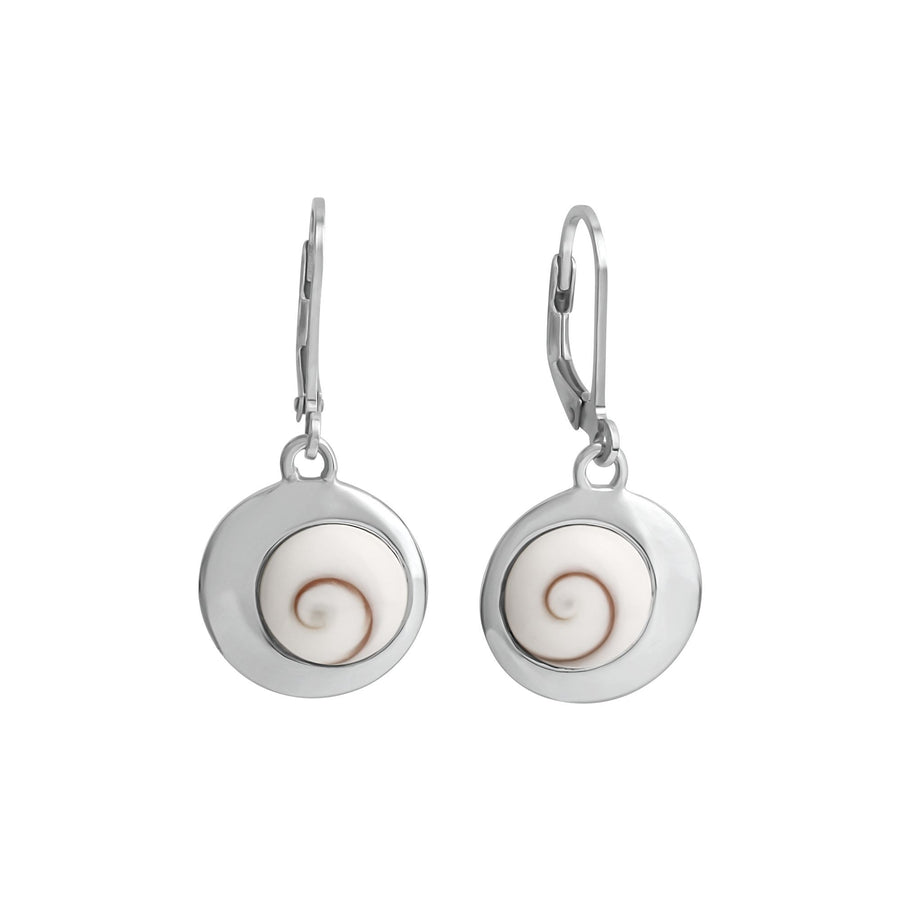 Ohrhänger 925/- Sterling Silber rhodiniert mit Muschel weiß