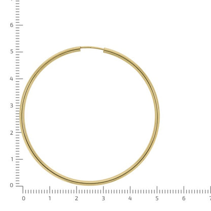 Hoop earrings 333/- yellow gold 5.0cm shiny