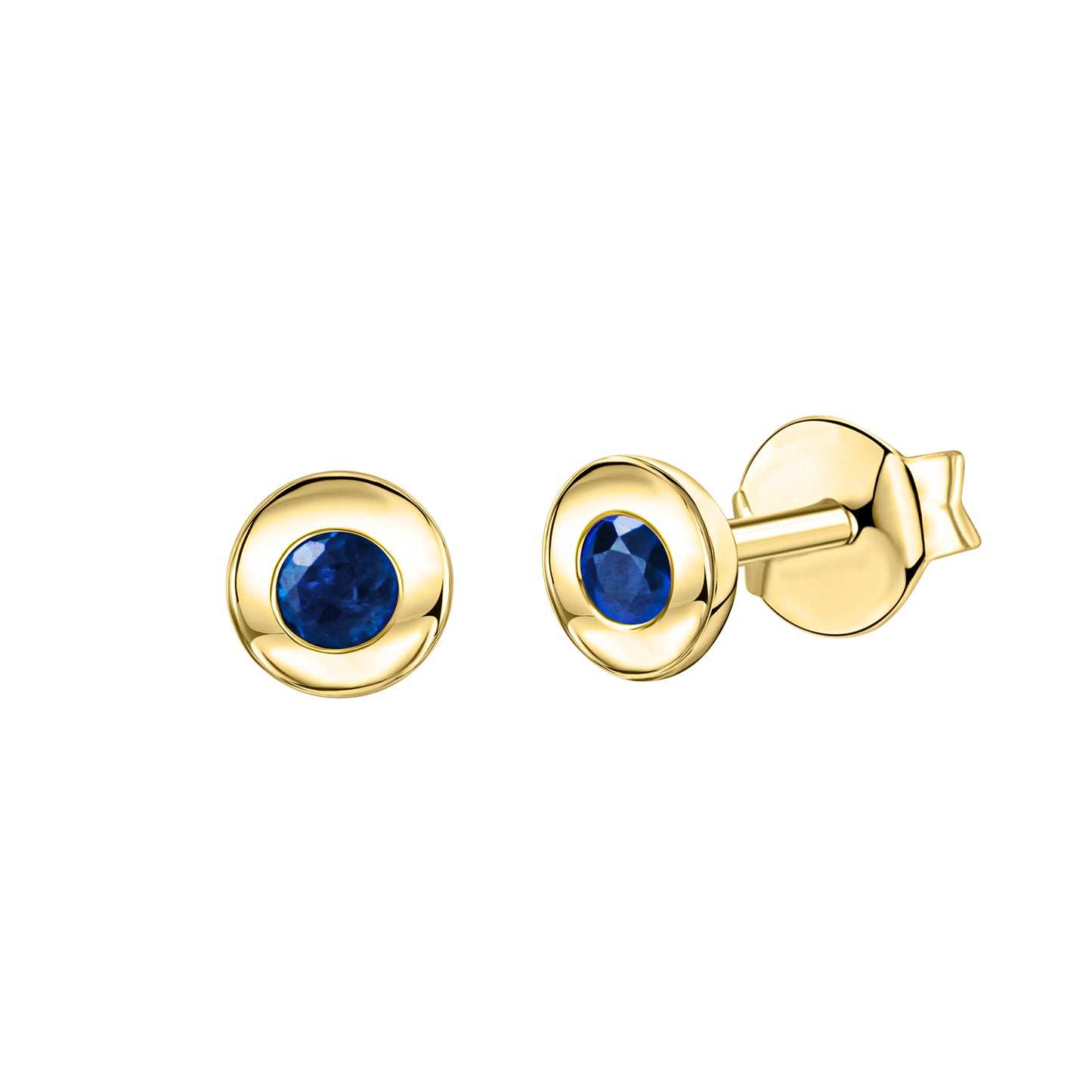 Ohrstecker 375/- Gelbgold glanz Safir