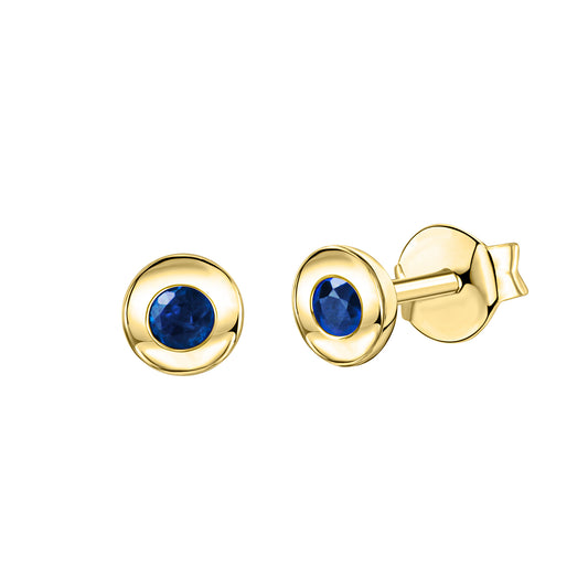 Ohrstecker 375/- Gelbgold glanz Safir