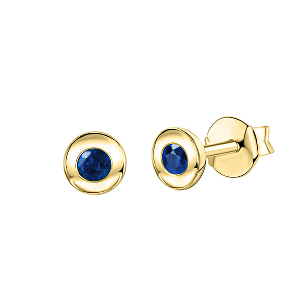Ohrstecker 375/- Gelbgold glanz Safir