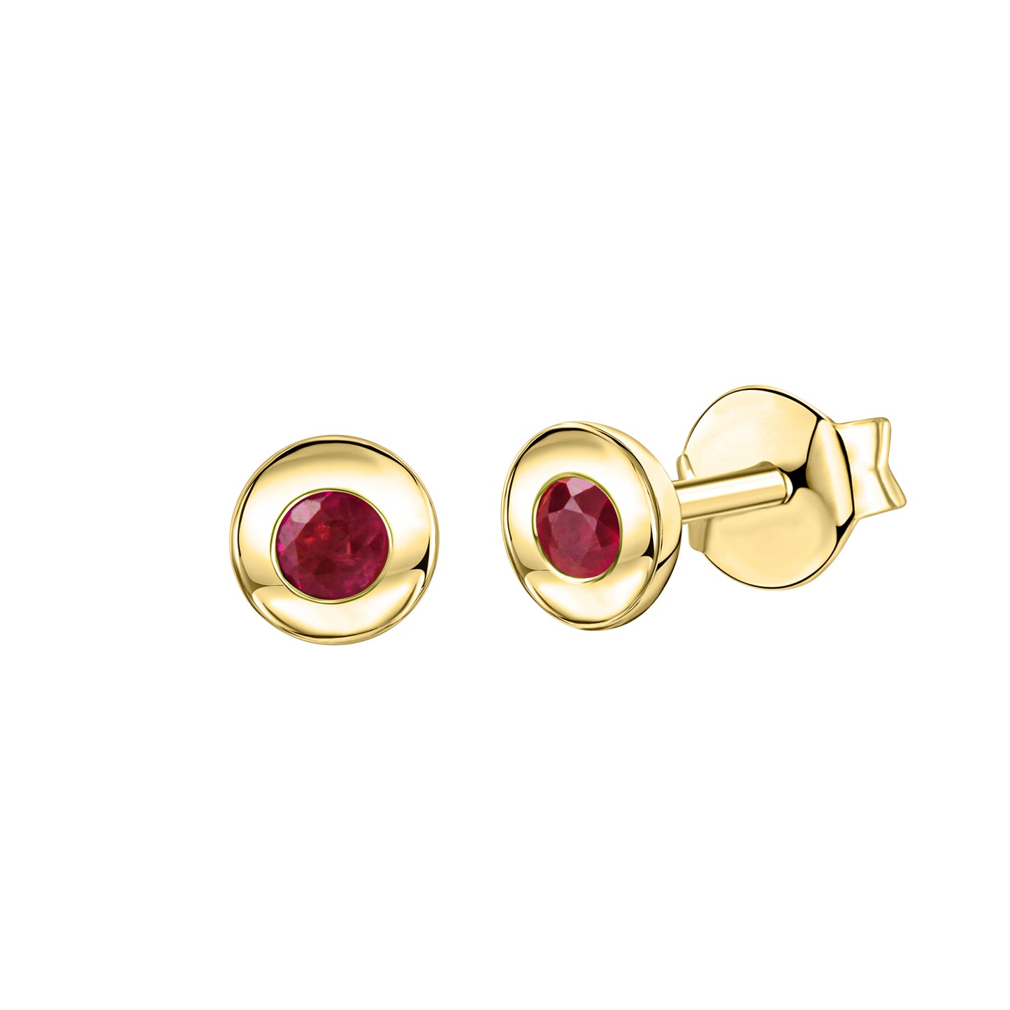 Ohrstecker 375/- Gelbgold glanz Rubin