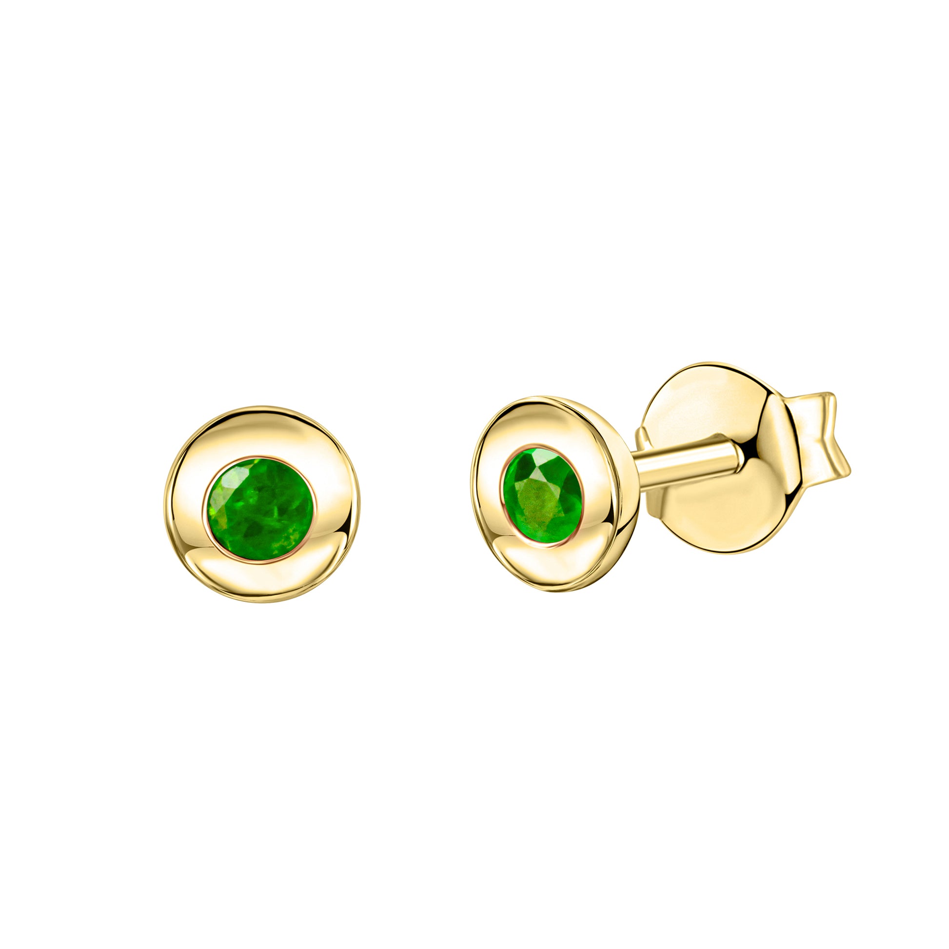 Ohrstecker 375/- Gelbgold glanz Smaragd