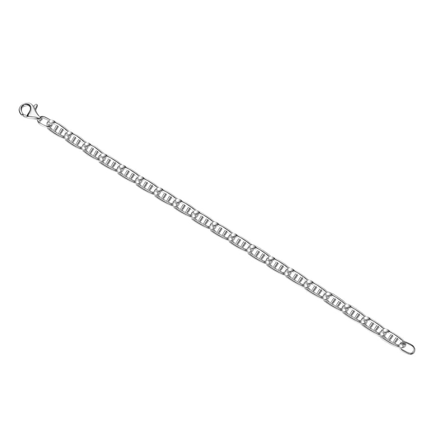 Armband 925/- Sterling Silber weiß Doppel-Stegpanzerarmband