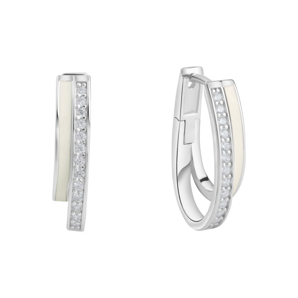 Klappcreolen 925/- Sterling Silber Zirkonia