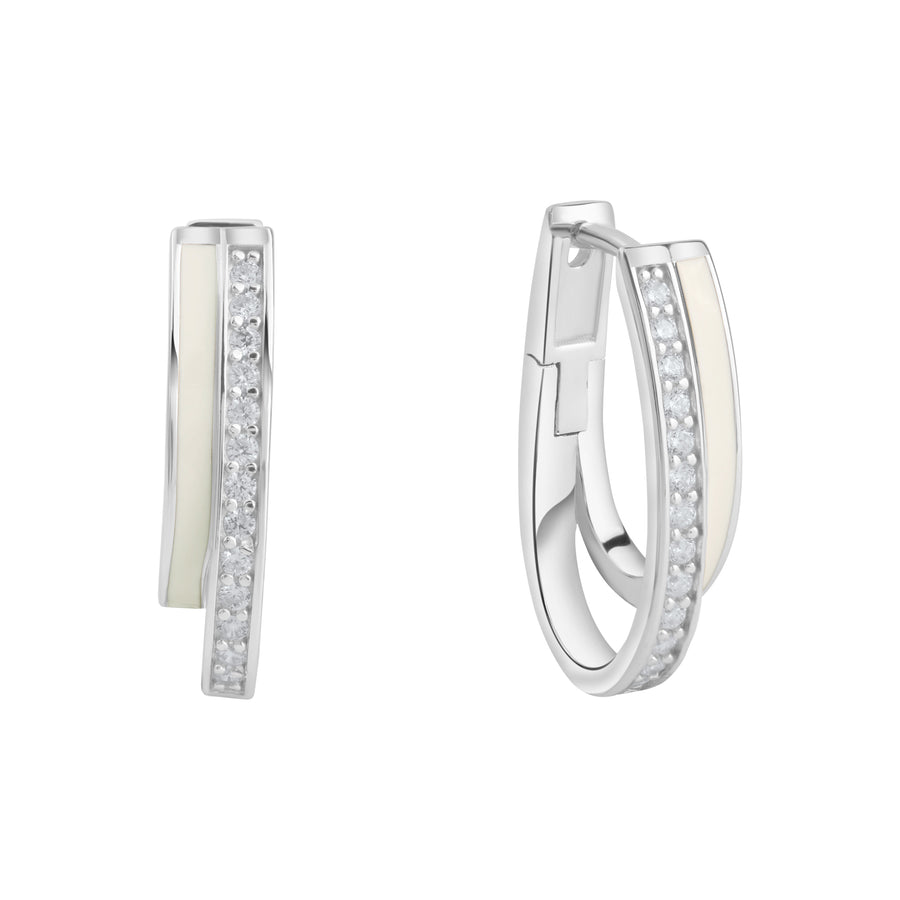Klappcreolen 925/- Sterling Silber Zirkonia