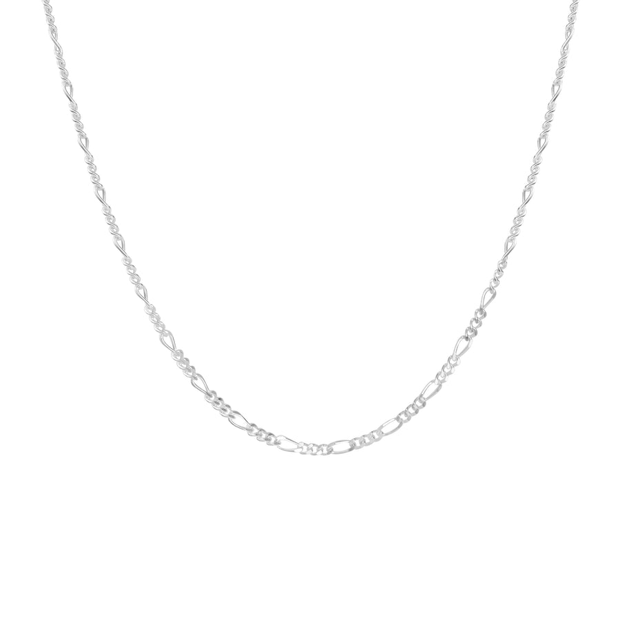 Collier 925/- Sterling Silber weiß Figarokette 3:1