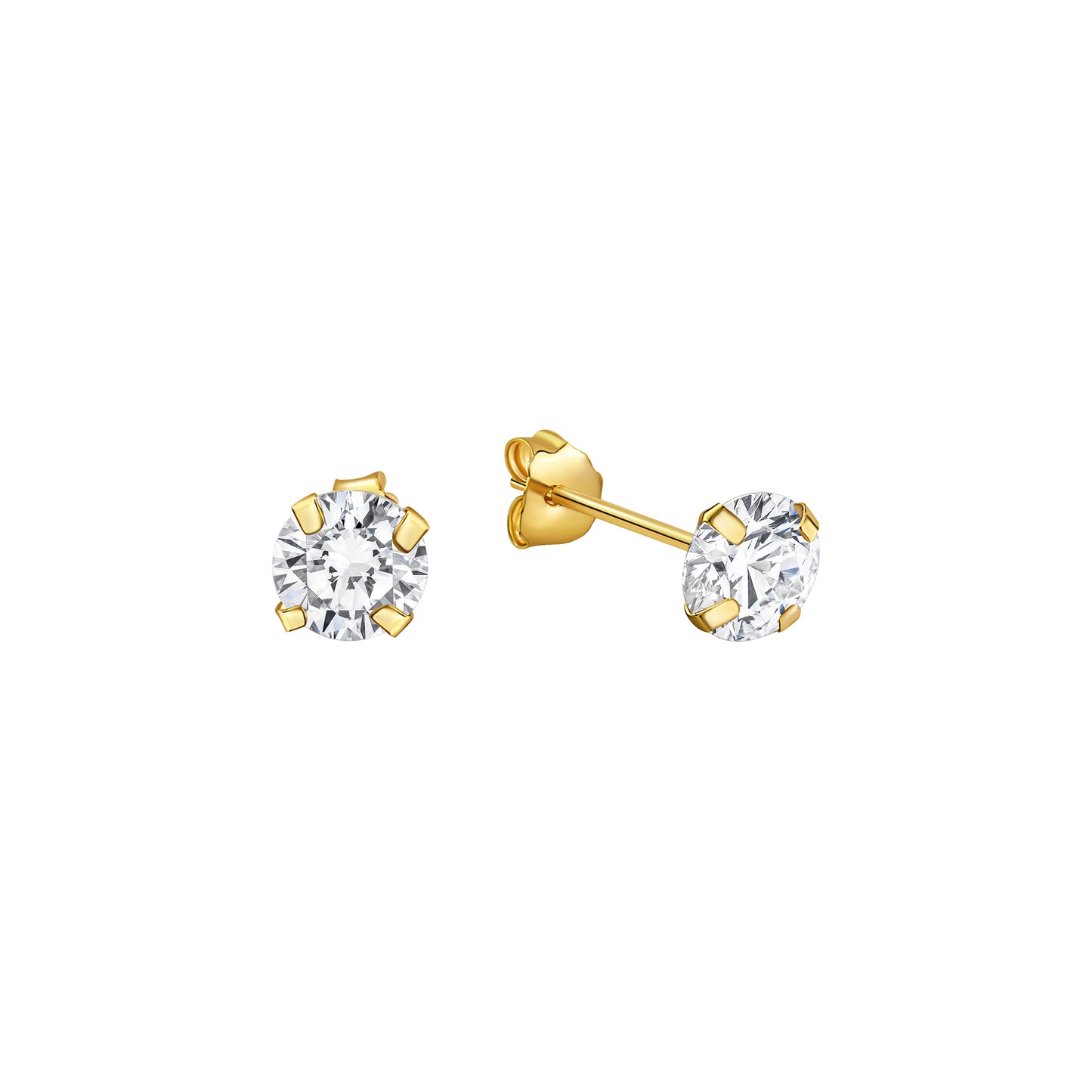 Ohrringe Gold 333 mit weißen Zirkonia-Steinen 5mm