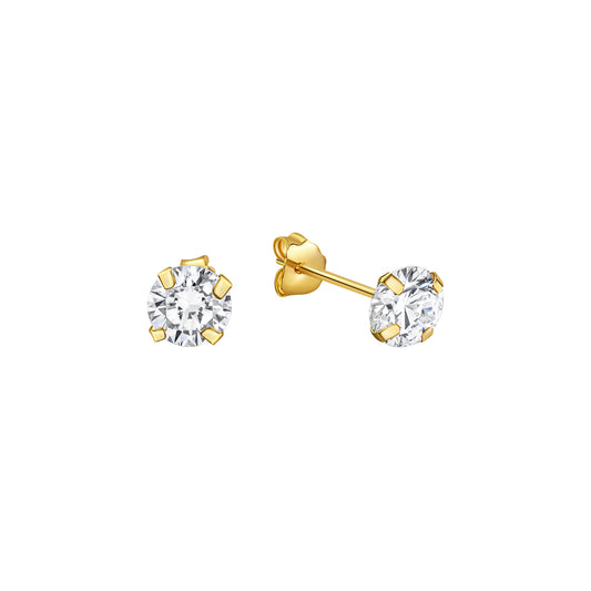 Ohrringe Gold 333 mit weißen Zirkonia-Steinen 5mm