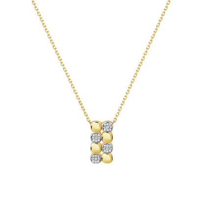 Anhänger mit Kette 925 Sterling Silber vergoldet und rhodiniert Zirkonia