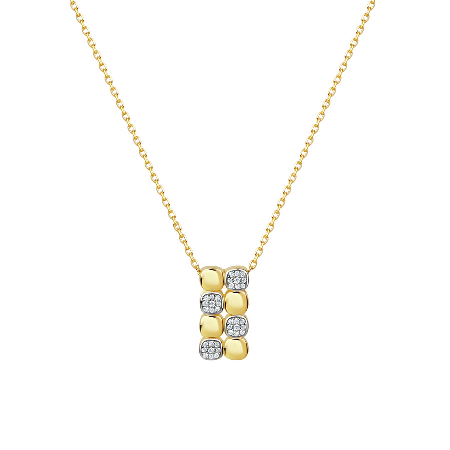 Anhänger mit Kette 925 Sterling Silber vergoldet und rhodiniert Zirkonia