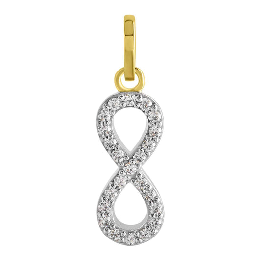 Anhänger 333/- Gelbgold glanz bicolorZirkonia Infinity
