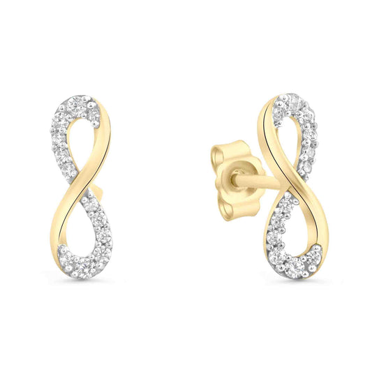 Ohrstecker 333/- Gelbgold glanz bicolorZirkonia Infinity