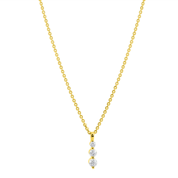Anhänger mit Kette 333 Gelbgold glanz Zirkonia