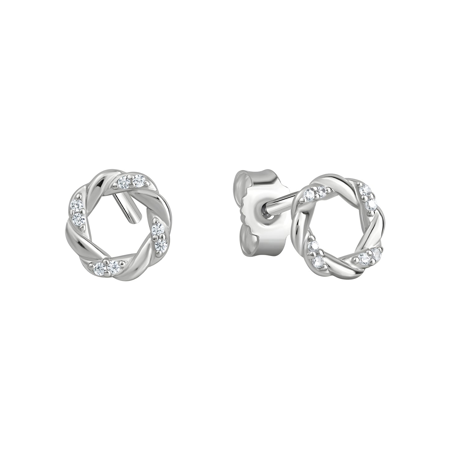 Ohrstecker 925/- Sterling Silber rhodiniert glanz Zirkonia