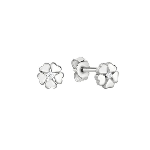 Ohrstecker 925/- Sterling Silber rhodiniert Herz glanz
