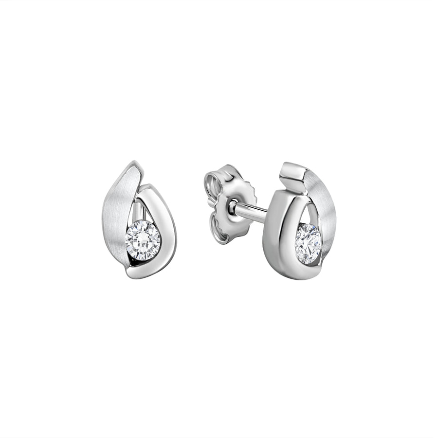 Ohrstecker 925/- Sterling Silber rhodiniert glanz/matt Zirkonia