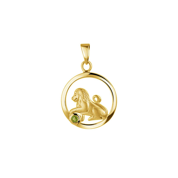 Anhänger 925/- Sterling Silber vergoldet Löwe Monatsstein