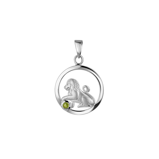 Anhänger 925/- Sterling Silber rhodiniert Sternzeichen Löwe Monatsstein
