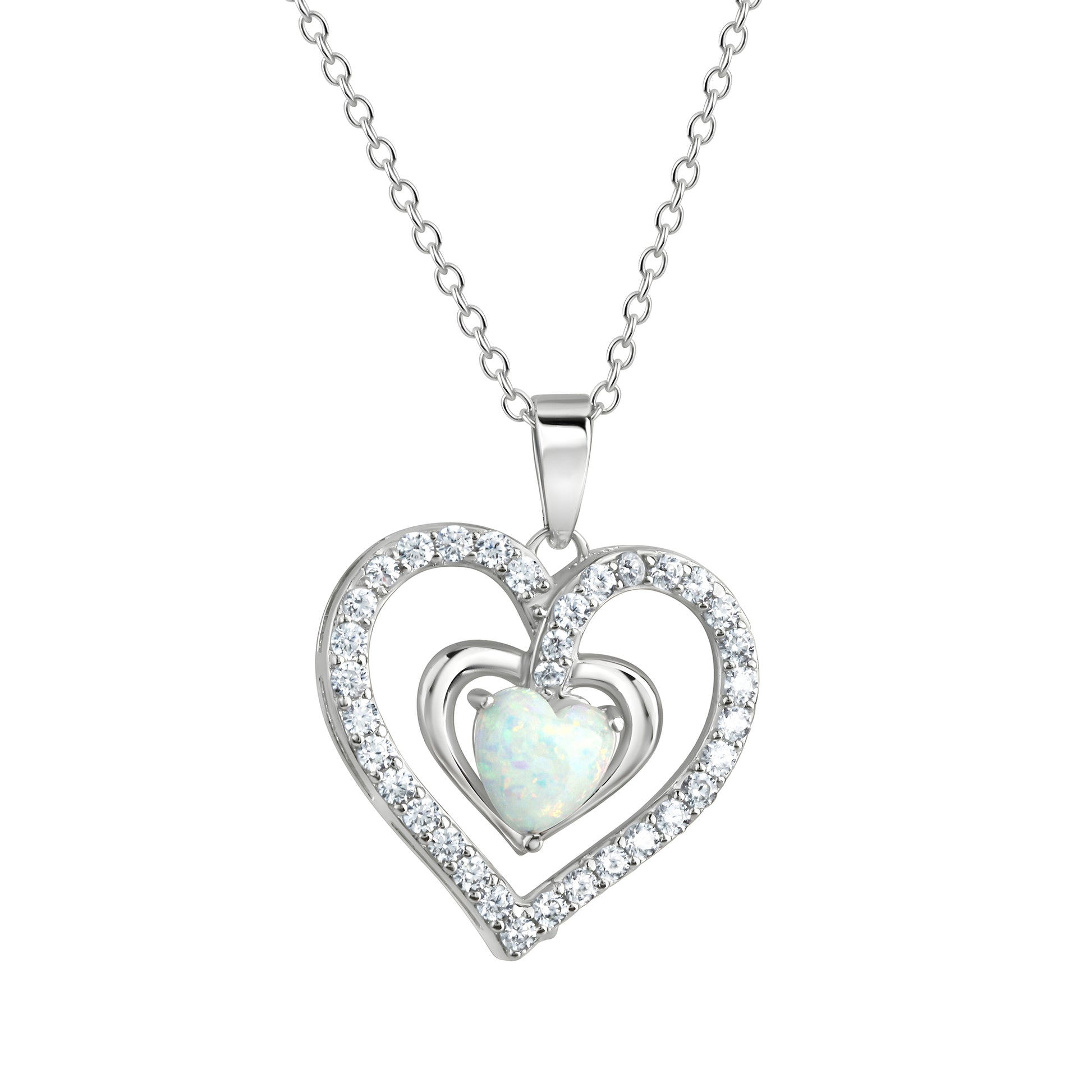 Anhänger mit Kette 925/- Sterling Silber rhodiniert Herz