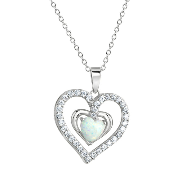 Anhänger mit Kette 925/- Sterling Silber rhodiniert Herz