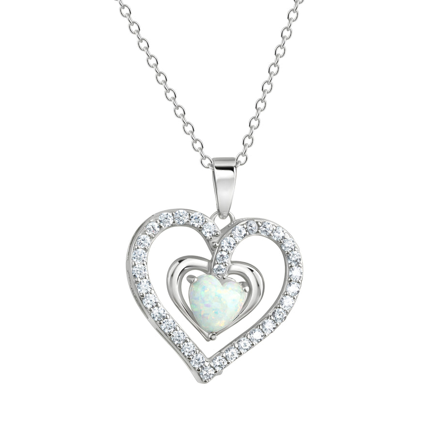 Anhänger mit Kette 925/- Sterling Silber rhodiniert Herz
