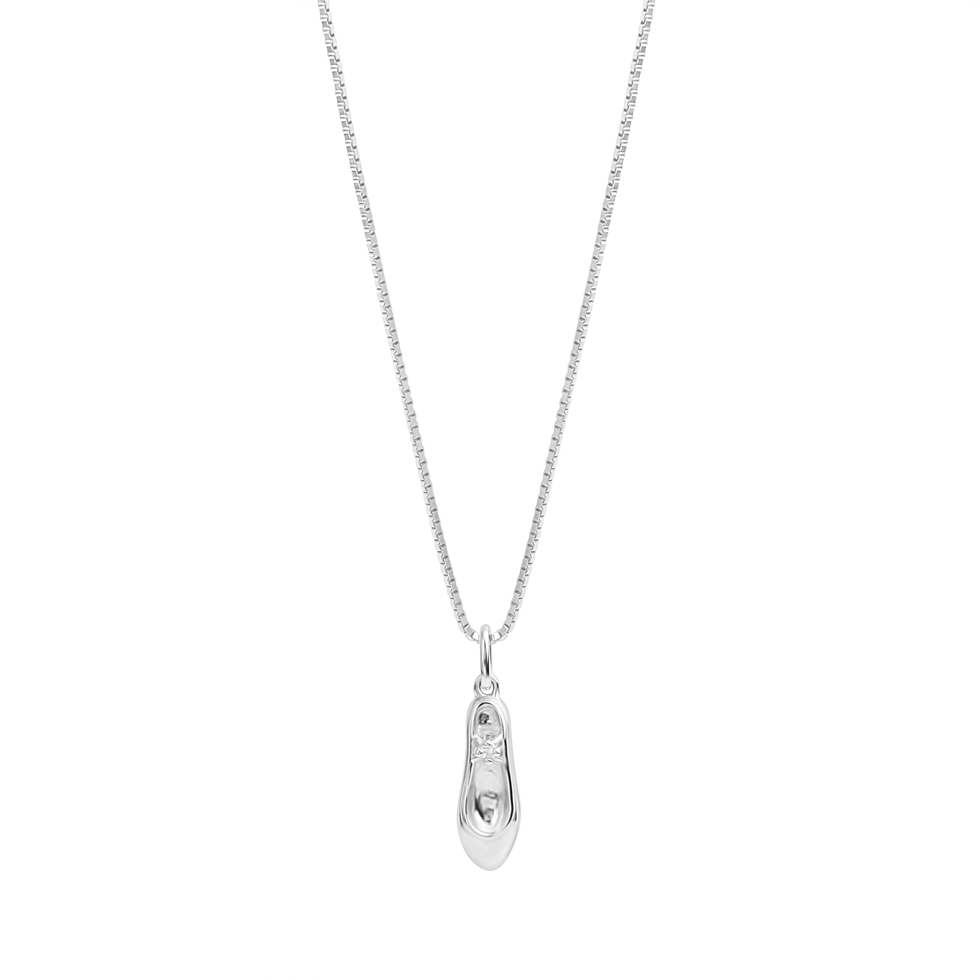 Anhänger mit Kette 925/- Sterling Silber rhodiniert Schuh Zirkonia