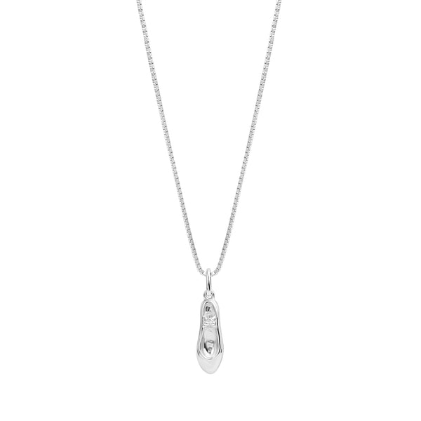 Anhänger mit Kette 925/- Sterling Silber rhodiniert Schuh Zirkonia