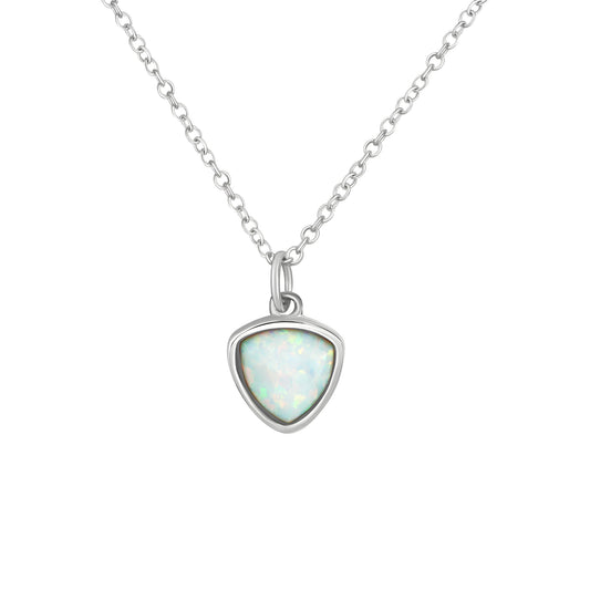 Anhänger mit Kette 925/- Sterling Silber rhodiniert synth. Opal