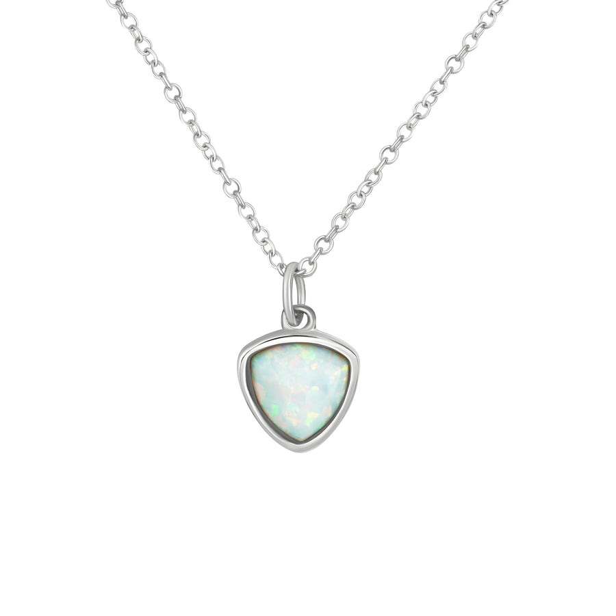 Anhänger mit Kette 925/- Sterling Silber rhodiniert synth. Opal