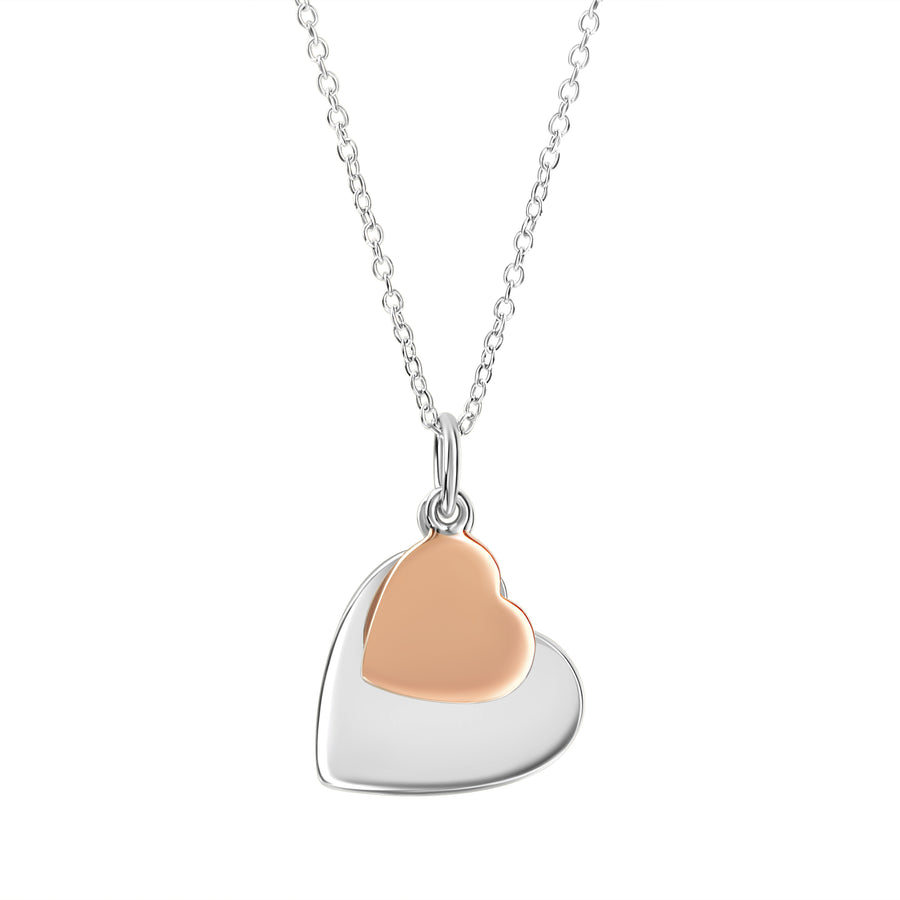 Anhänger mit Kette 925/-Sterling Silber rhodiniert teils rosévergoldet
