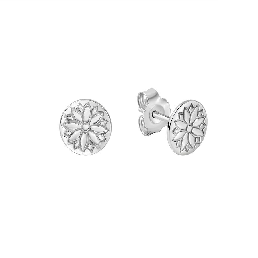 Ohrstecker 925/- Sterling Silber rhodiniert Blume