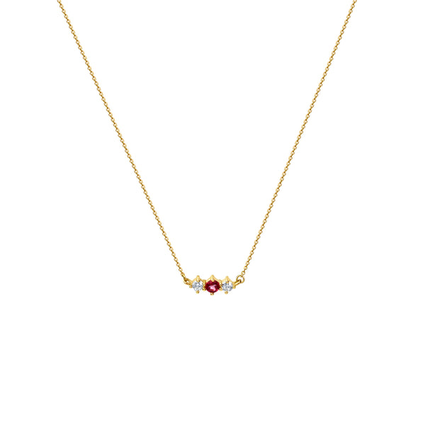 Kette 375/- Gelbgold Zirkonia und Pink Topas