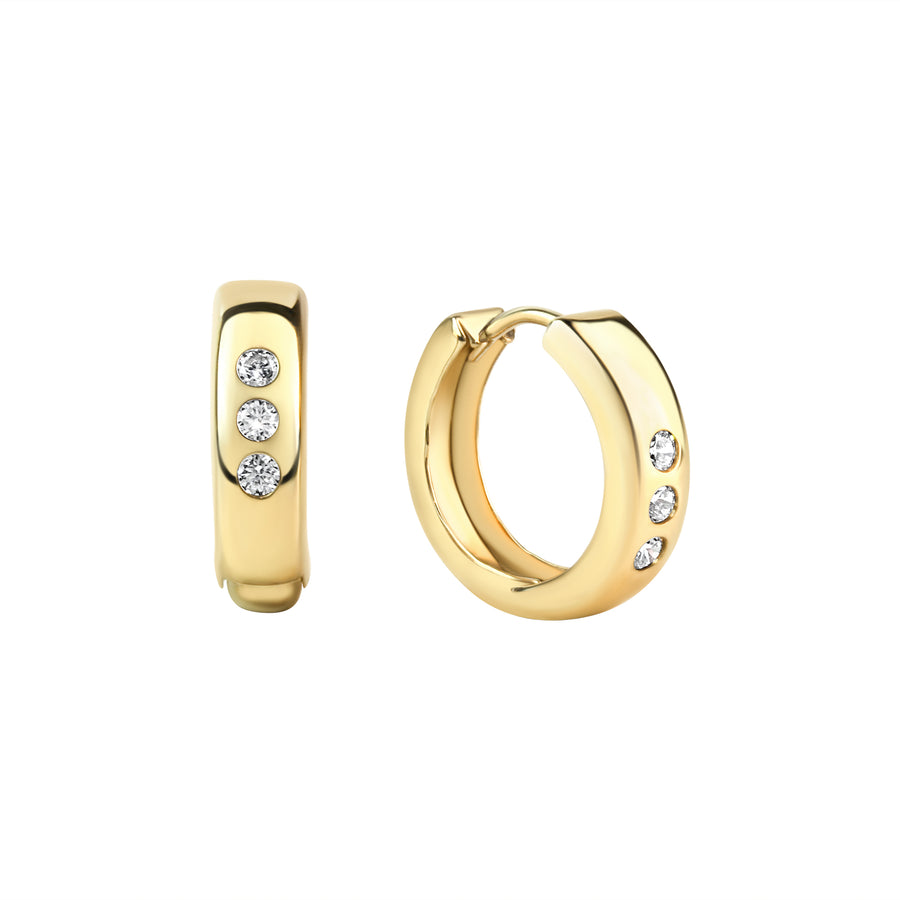 Creolen 333/- Gelbgold glanz Zirkonia