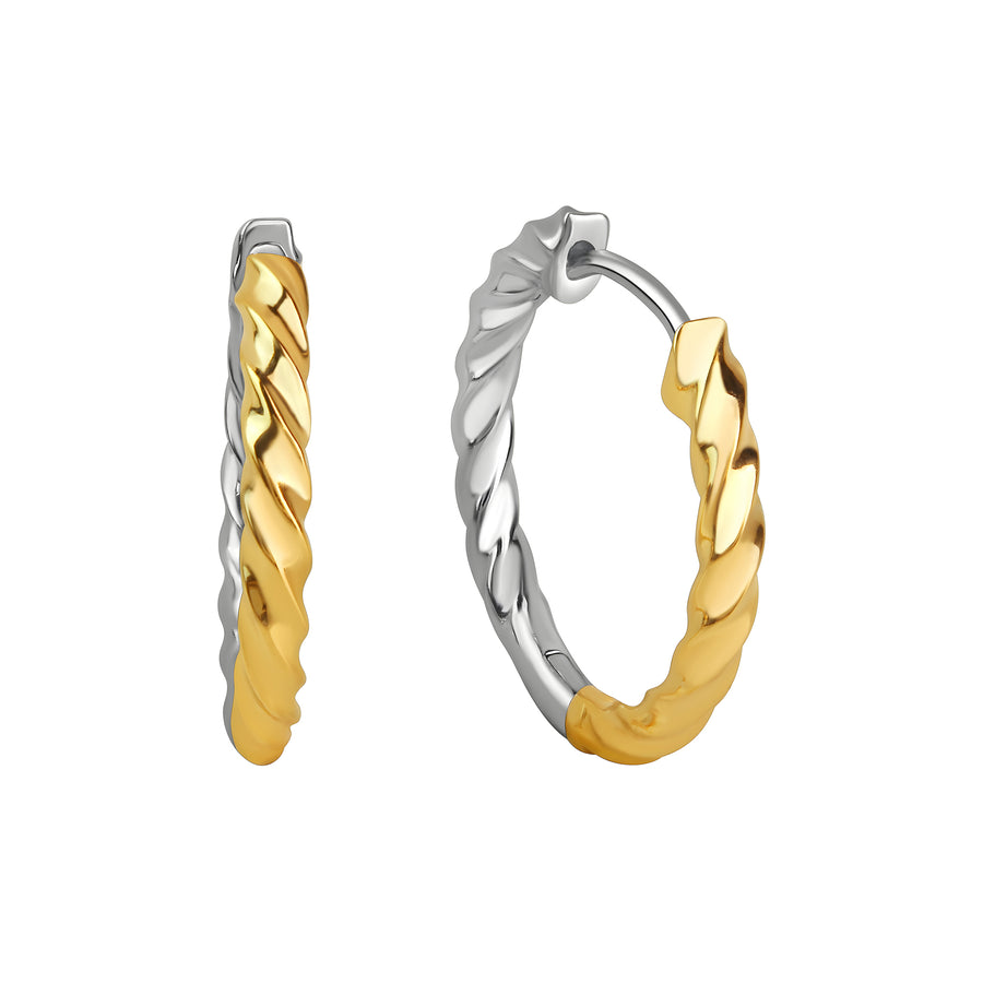 Creolen 925/- Sterling Silber rhodiniert und vergoldet