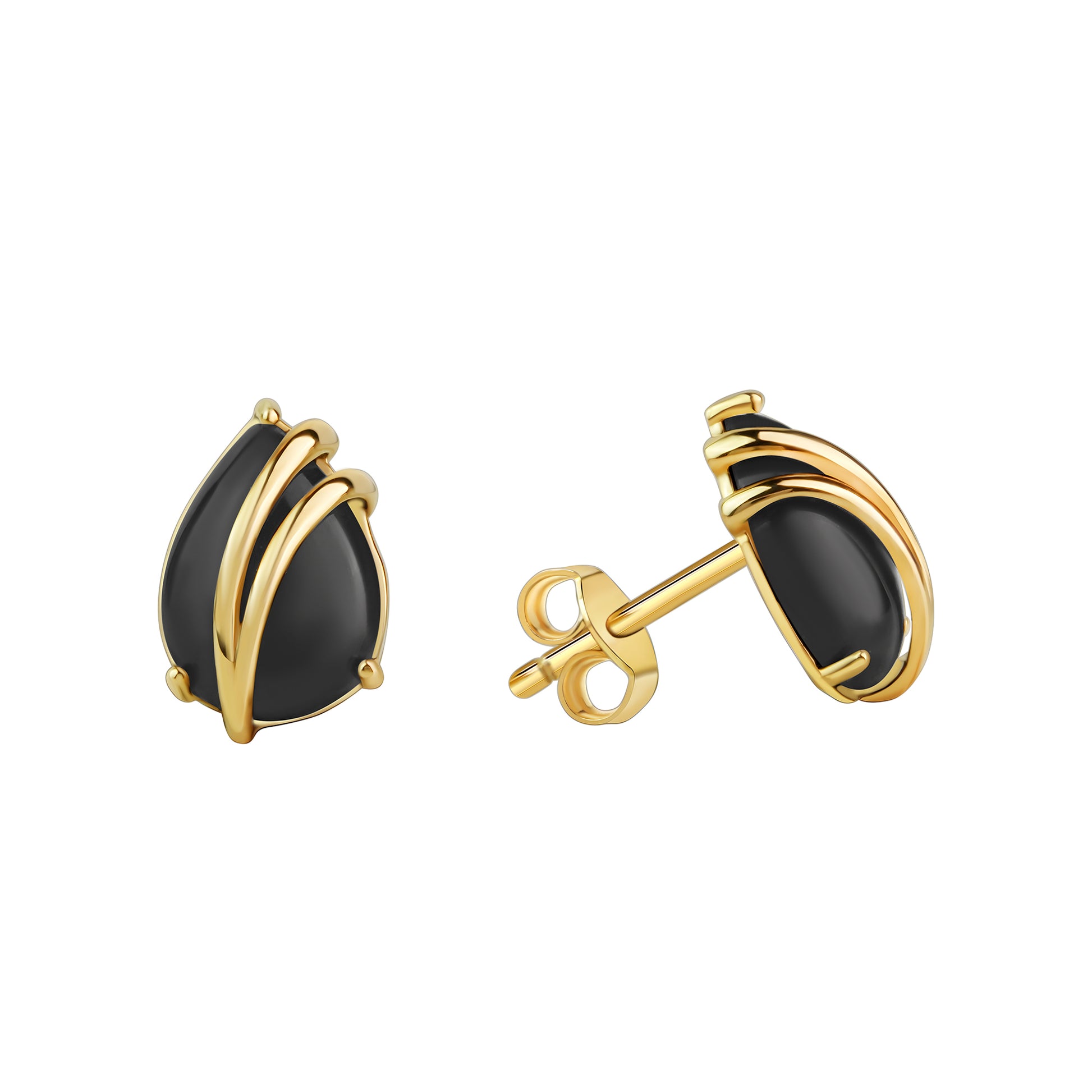 Ohrstecker 375/- Gelbgold glanz Onyx