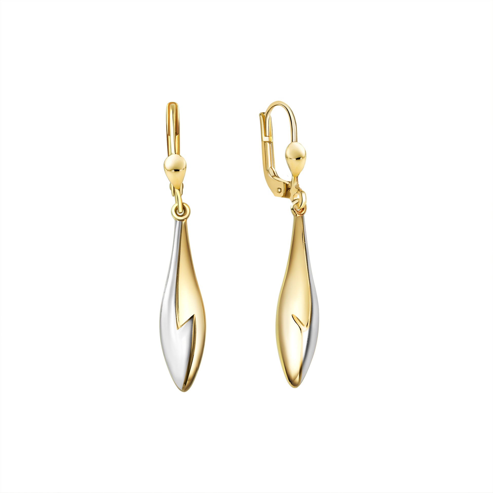 Ohrhänger 375/- Gelbgold bicolor glanz