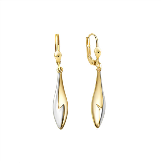 Ohrhänger 375/- Gelbgold bicolor glanz